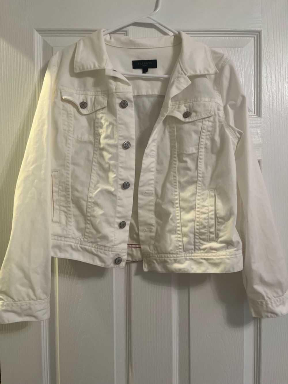 Talbots White Cotton Jean Jacket - Button Front